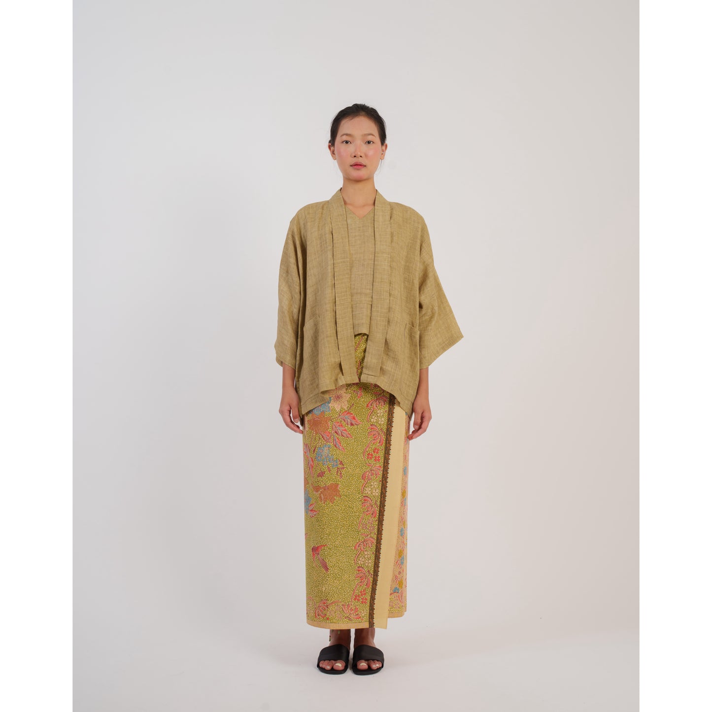 Mekar Kimono X Pithecanthropus Bali Set in Olive