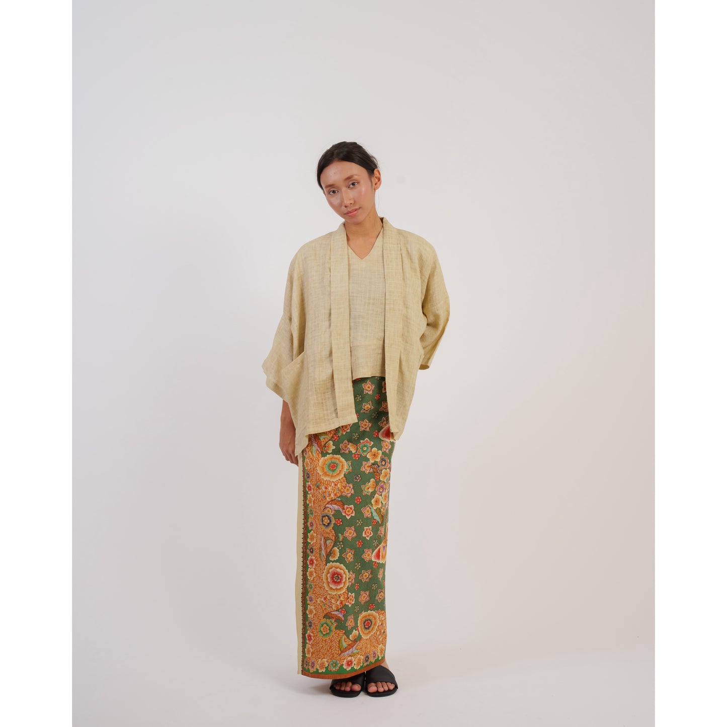 Mekar Kimono X Pithecanthropus Bali Set in Tan